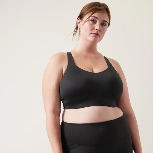 Athleta Advance Black Workout Sports Athletic Gym High Impact Bra Top 38F - Picture 2 of 9